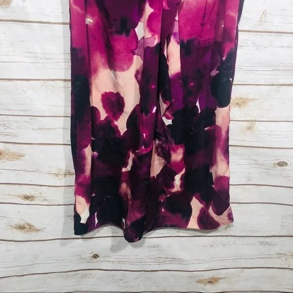 Ann Taylor LOFT Size 12P Dress Sleeveless Ruffle Front - Picture 3 of 7